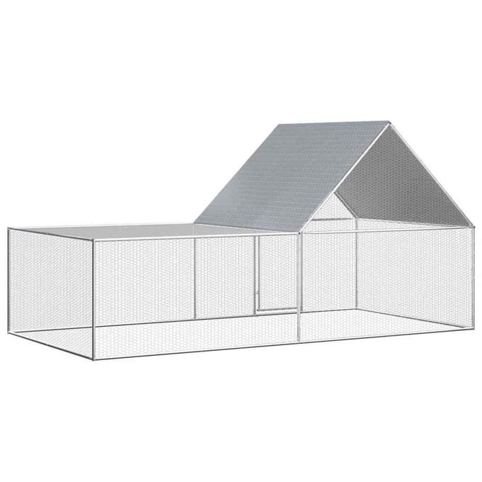 vidaXL - Kippenren - 4x2x2 - m - gegalvaniseerd - staal