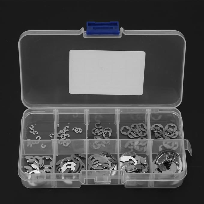 120 Stuks 304 Roestvrij Staal E Clip Borgring Circlip Kit 1.5mm10mm wit