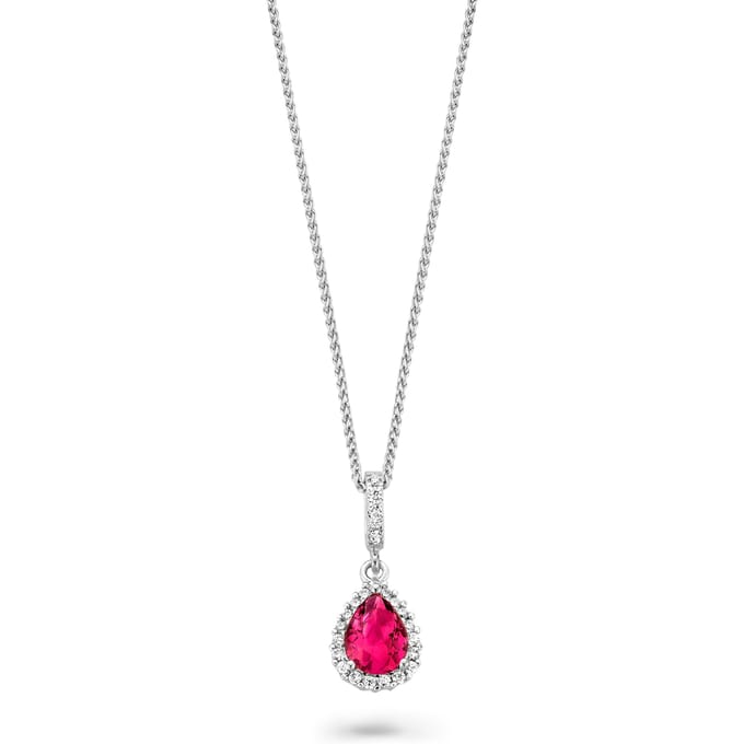 Orphelia ZH-7226/RU - Hanger Ruby - met Ketting 45 cm - 925 Sterlingsilver - Zirconium