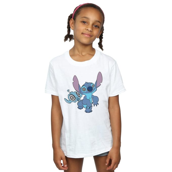 Disney Meisjes Lilo en Stitch Hypnotized Katoenen T-Shirt (Wit)