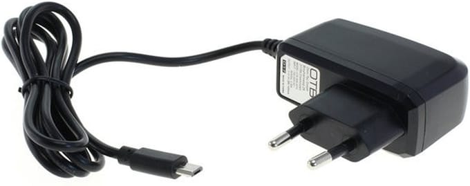 USB Micro B thuislader met vaste kabel - 1A / zwart - 1,1 meter