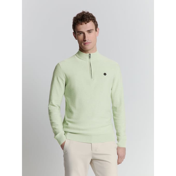 No Excess Pullover Half Zip Melange Mint  L