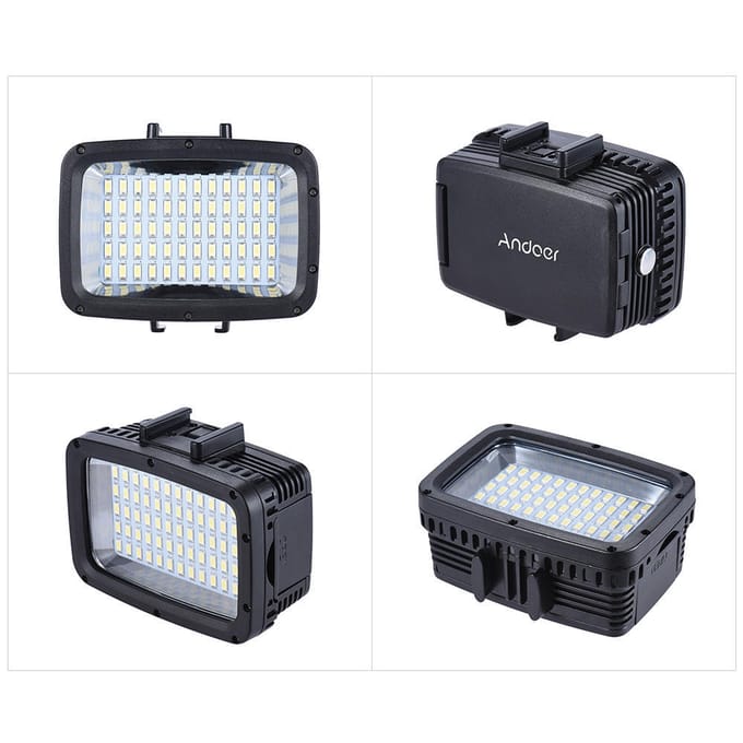 3 Modus 5500K LED-videolamp Lamp Duiken 40m met 2 stuks 2000mAh-batterij white