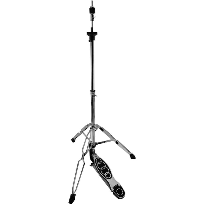 Support de cymbale, support de charleston portable avec pédale douce, support à 3 pieds, hauteur réglable, pratique argenté
