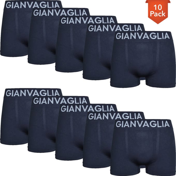 Microfiber Boxershorts Heren - 10-Pack - Naadloos - Zwart - Maat M/L