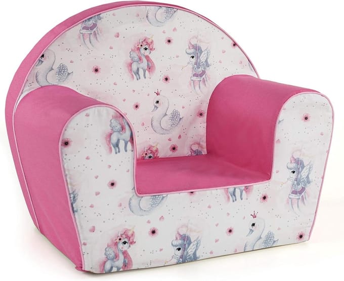 Zachte Minky Sofa Stoelkruk voor Kinderen - Eenhoorn Roze