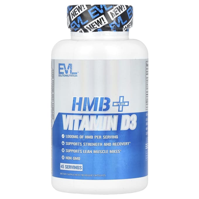 EVLution Nutrition, HMB + Vitamine D3, 90 Plantaardige Capsules