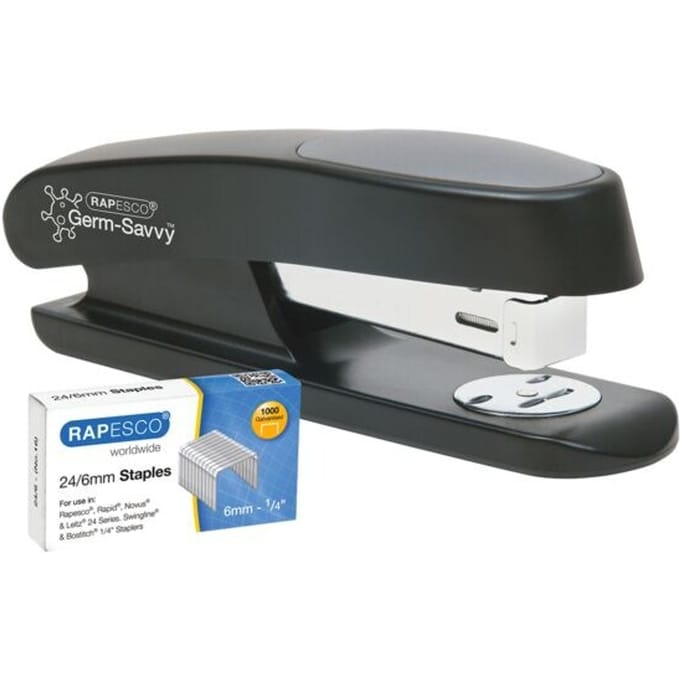 Nietmachine Rapesco Germ-Savvy Less Effort Eco Sting Ray antibacterieel zwart