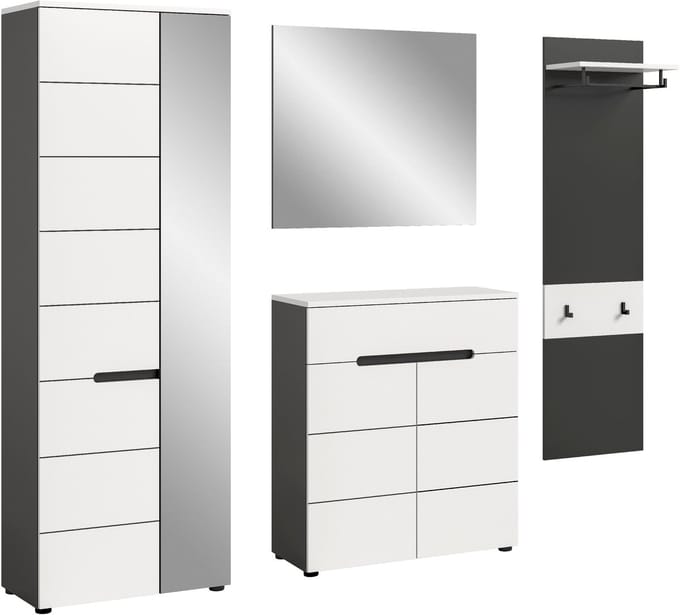 Canu garderobe opstelling C33 wit, grijs.