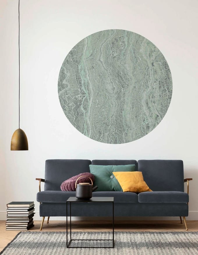Dots; Komar Home Behangcirkel Green Marble - D1-008   4036834090241   Behang