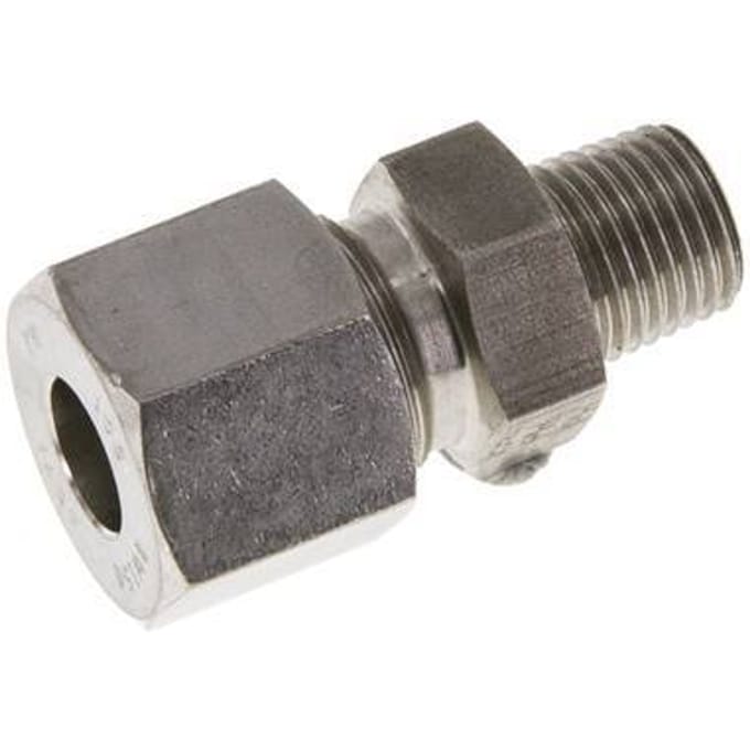 10L & R1/4'' RVS Rechte Snijringkoppeling Buitendraad 630bar ISO 8434-1