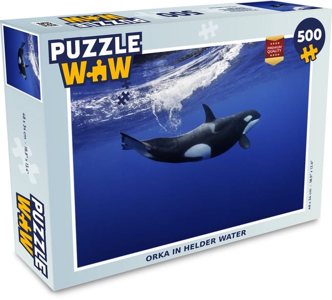 Puzzel Orka in helder water - Legpuzzel - Puzzel 500 stukjes