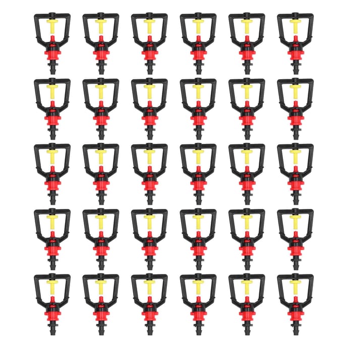 30 Sets Irrigatiesproeier Waterbesparende Plastic Mondstuk Connector Kit Tuin Gazon Accessoires black
