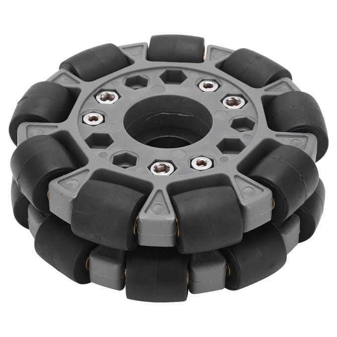 100mm Dubbel Plastic Omni Directioneel Wiel Belasting 20KG voor Platform Robot Kit 14049