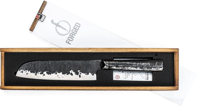 Forged Brute Santokumes 18cm - RVS - In Houten Giftbox