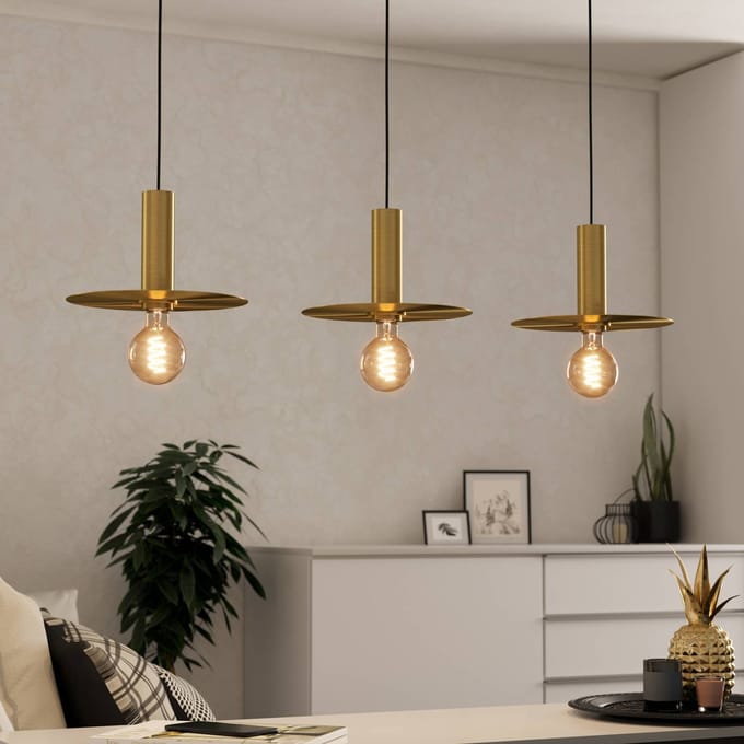 EGLO ESCANDELL long table pendant black/brushed brass