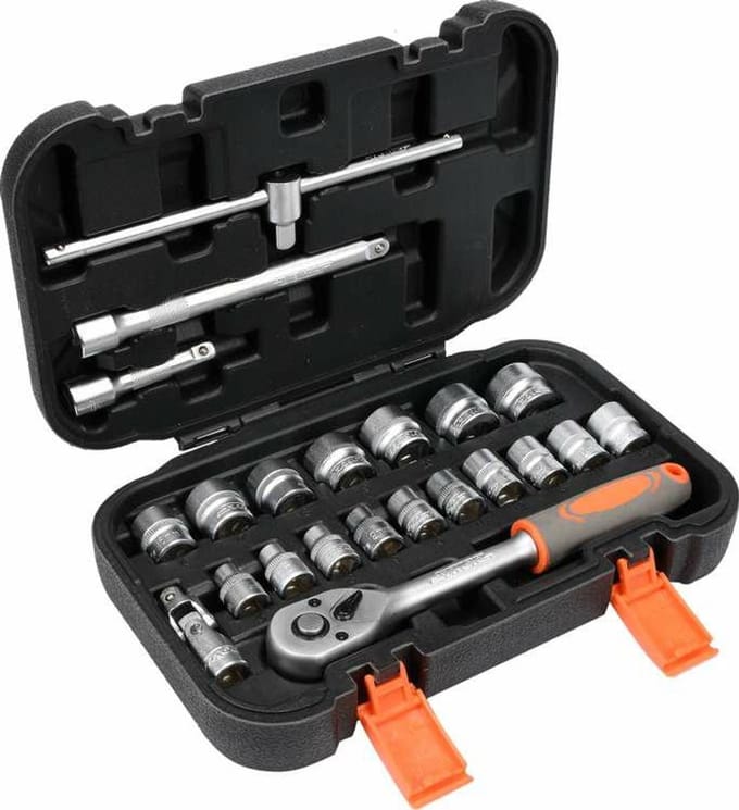 STHOR 58661 - Gereedschapsset - 3/8" Dopsleutel - 22-delig - CrV Staal