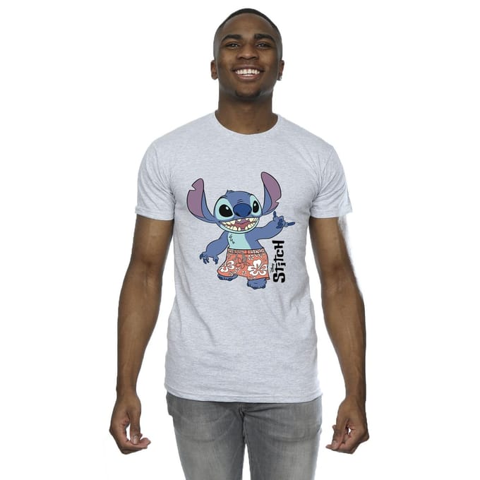 Disney Heren Lilo & Stitch Bermuda Shorts T-shirt (Sportgrijs)