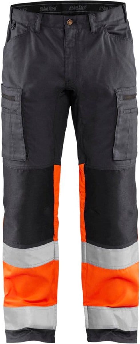 Blaklader Werkbroek met stretch High Vis 1551-1811 - Medium Grijs/ High Vis Oranje - D96