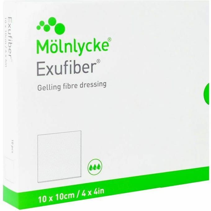 Exufiber Ag Gel.fibre Dressing Ster 10 X 10cm 10