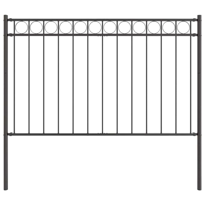 vidaXL - Heckelement - ASSEN - 170 - x - 150 - cm - Staal - Grijs