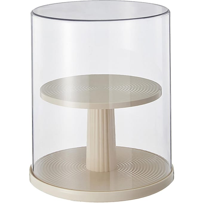 2-laags displayvitrine voor actiefiguren, draaibaar, stofdicht, opbergdoos voor blind boxes voor figuren white