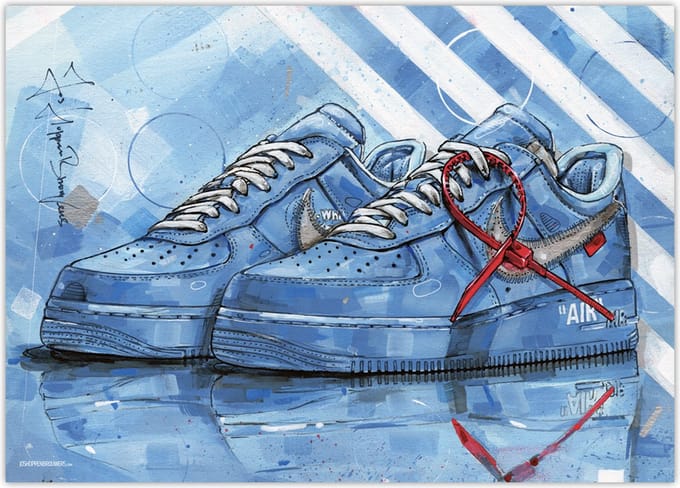 Sneaker poster University blue vullend 70x50 cm