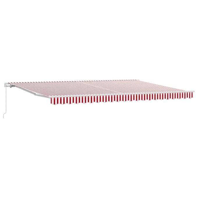 vidaXL - Uitschuifbare - luifel - Rood - en - Wit - 500 - x - 300 - x - 165 - cm