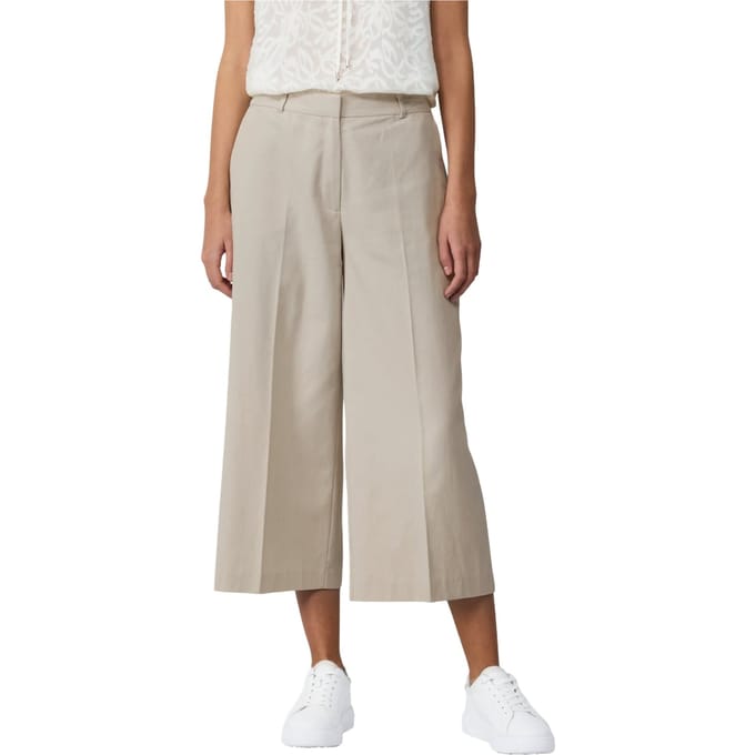 Wide leg culotte van een mix van lyocell en katoen