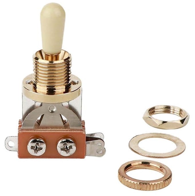 Boston SW-23-GI 3-weg Toggle Switch - Gouden Lak met Ivoorkleurige Kap