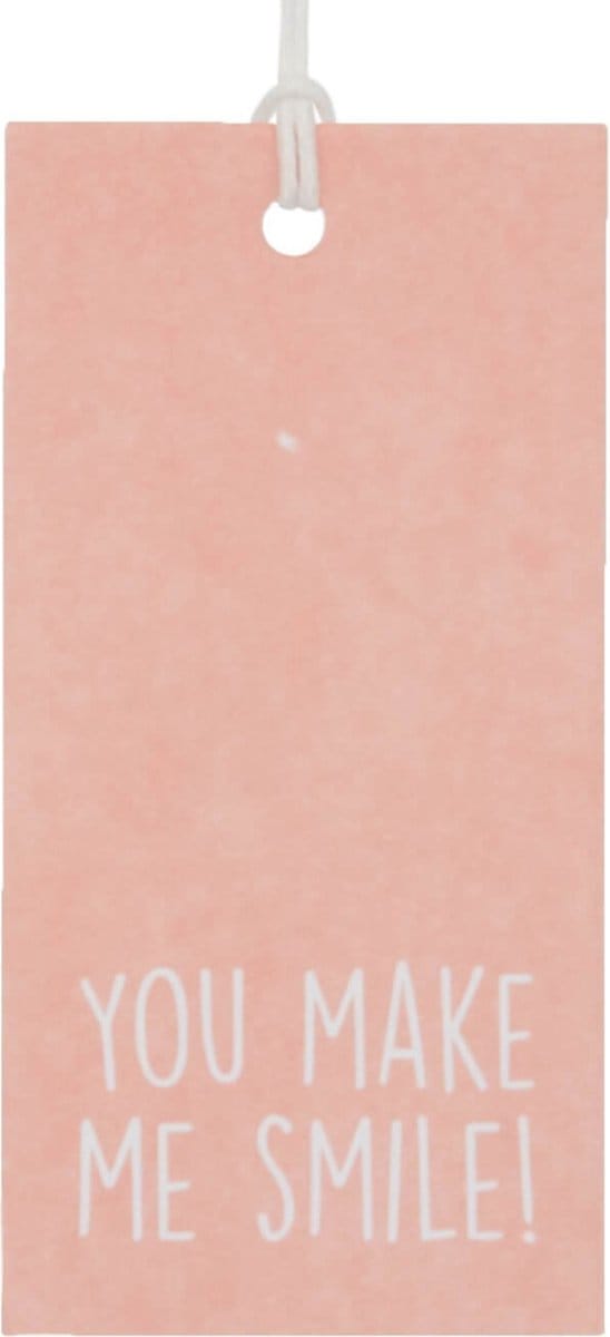 50x Cadeaulabels 'You make me smile' Roze