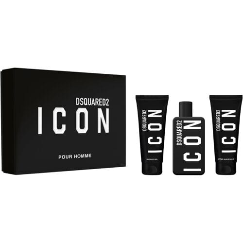DSquared² Icon Pour Homme 100ml EDP Spray / 100ml After Shave Balm / 100ml Shower Gel