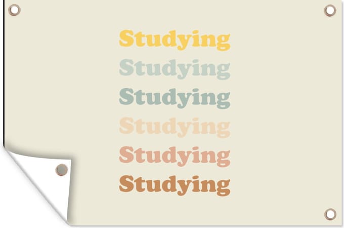 Tuinposters buiten Quotes - Studenten - Studeren - Motivatie - 90x60 cm - Tuindoek