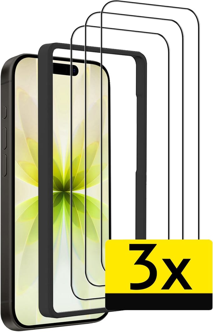 Screenprotector - Geschikt voor Apple iPhone 17 - 3 Stuks - Met Installatie Frame - Beschermglas - Gehard Glas - Tempered Glass - Screen Protector