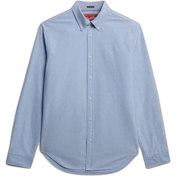 Superdry Overhemd Preppy Oxford Blue Chambray  M