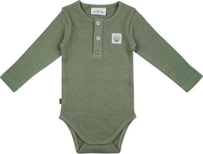 Frogs and Dogs - Wafel Romper LS | Khaki - Katoen - Maat 86