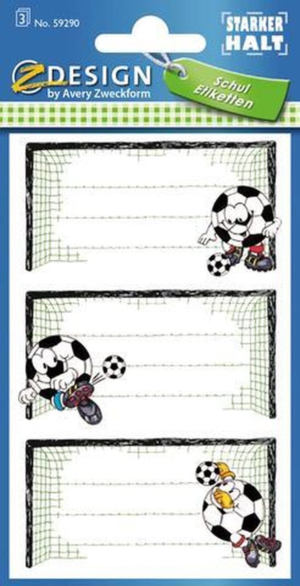 Avery Boeketiketten Z-design Voetbal Junior 76 X 120 Mm Papier