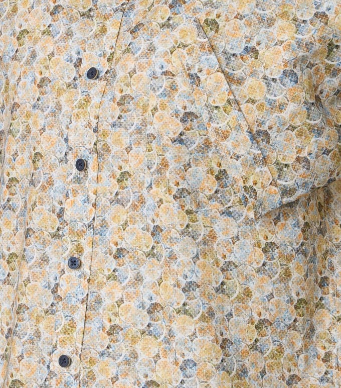 Casa Moda Overhemd Korte mouw Print Geel XXXL