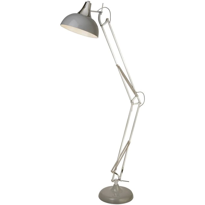 Searchlight Vloerlamp Goliath, grijs, metaal, E27, 170 cm, verstelbaar