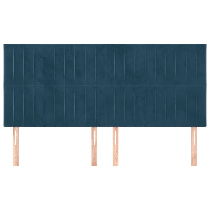 vidaXL - Hoofdbord - donkerblauw - 180x5x118/128 - cm - fluweel