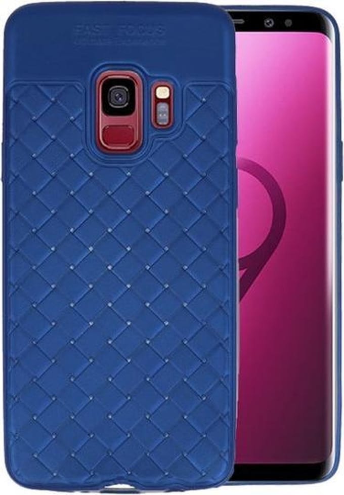 Blauw Geweven TPU case hoesje voor Samsung Galaxy S9