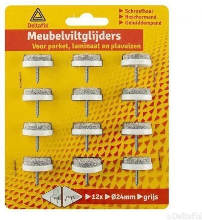 Meubelviltglijders grijs 24mm