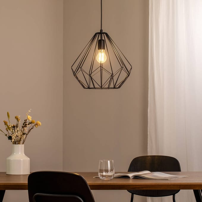 Opviq Hanglamp Diamond, zwart, metaal, Ø 37 cm, E27