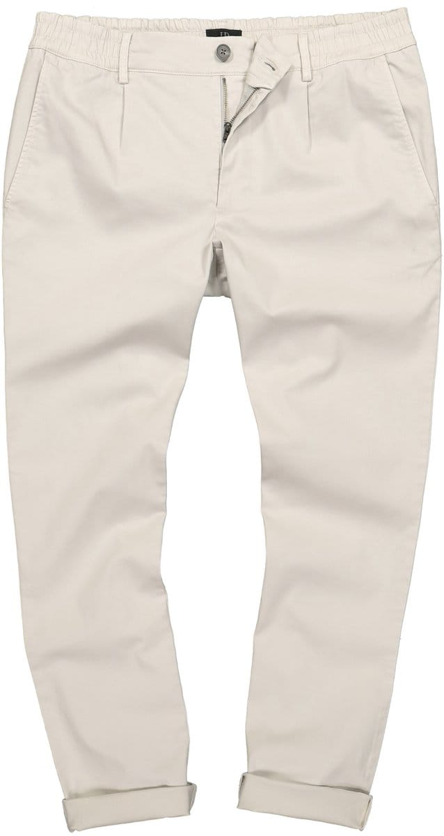 JP 1880 - Heren - Chino FLEXNAMIC® elastische band plooien moderne straight-Fit - Cement - Maat 68