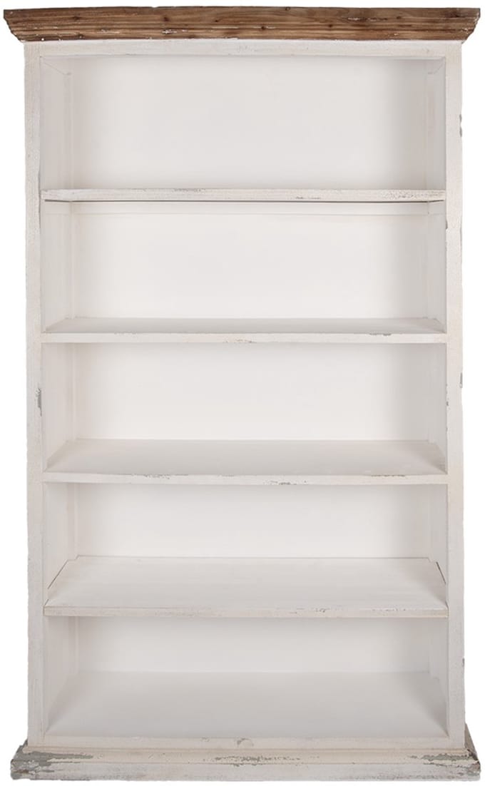 Clayre & Eef Boekenkast 116x36x195 cm Wit Hout