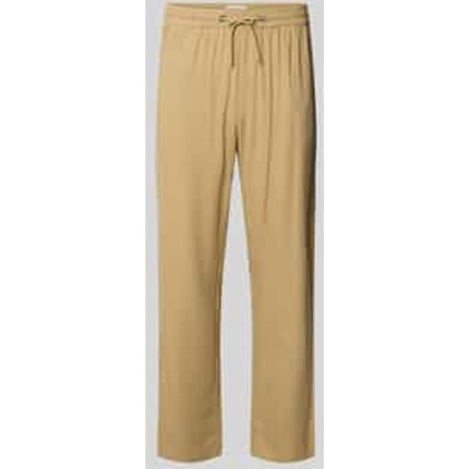 wide fit linnen broek met viscosegehalte model 'Malvin'
