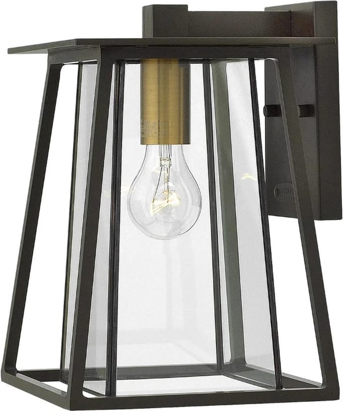 Hinkley LED Wand Buitenlamp Walker | 1X E27 Max 60W | IP44 | Dimbaar | Buckeye Bronze with Heritage Brass