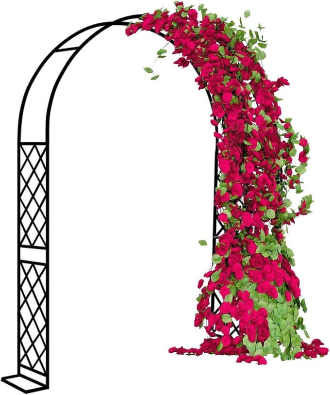 Tuin Prieel - Rozenboog Hek - Bruiloft Decoratie - Stabiel Metalen Frame - 330x250CM - Zwart