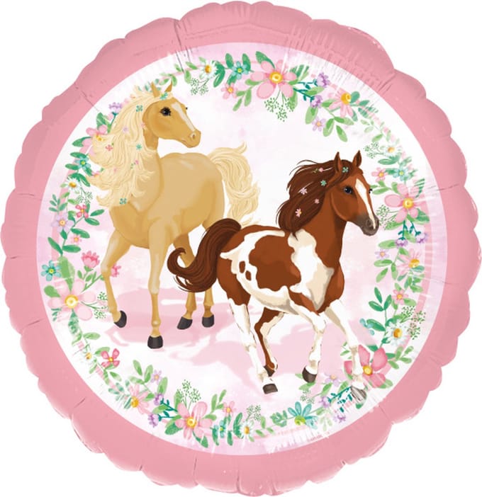 Anagram Folieballon Beautiful Horses Meisjes 43 Cm Roze