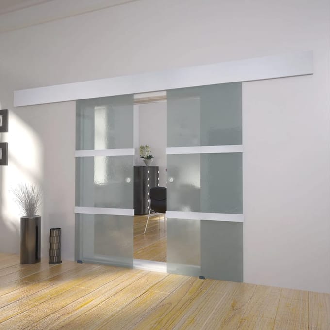 vidaXL - Dubbele - schuifdeur - glas